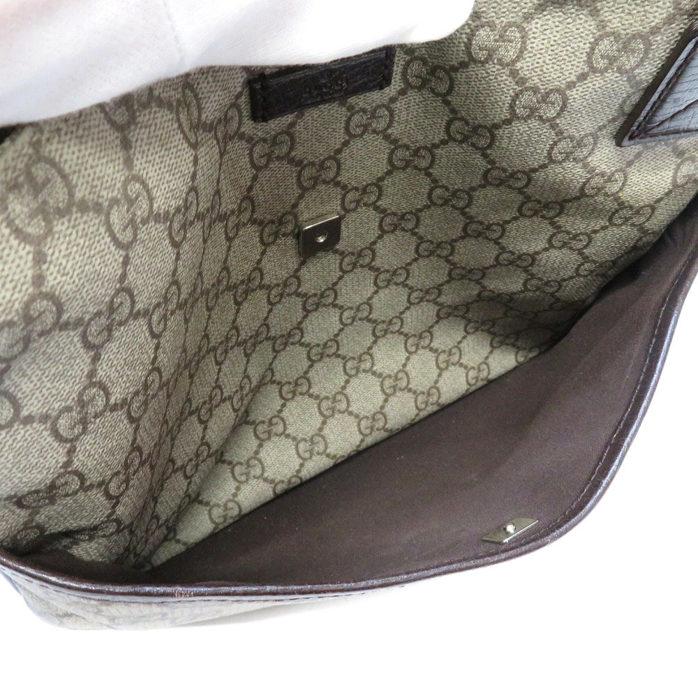 Gucci Bag Leather Beige Brown Shoulder GG Canvas - Picture 10 of 11